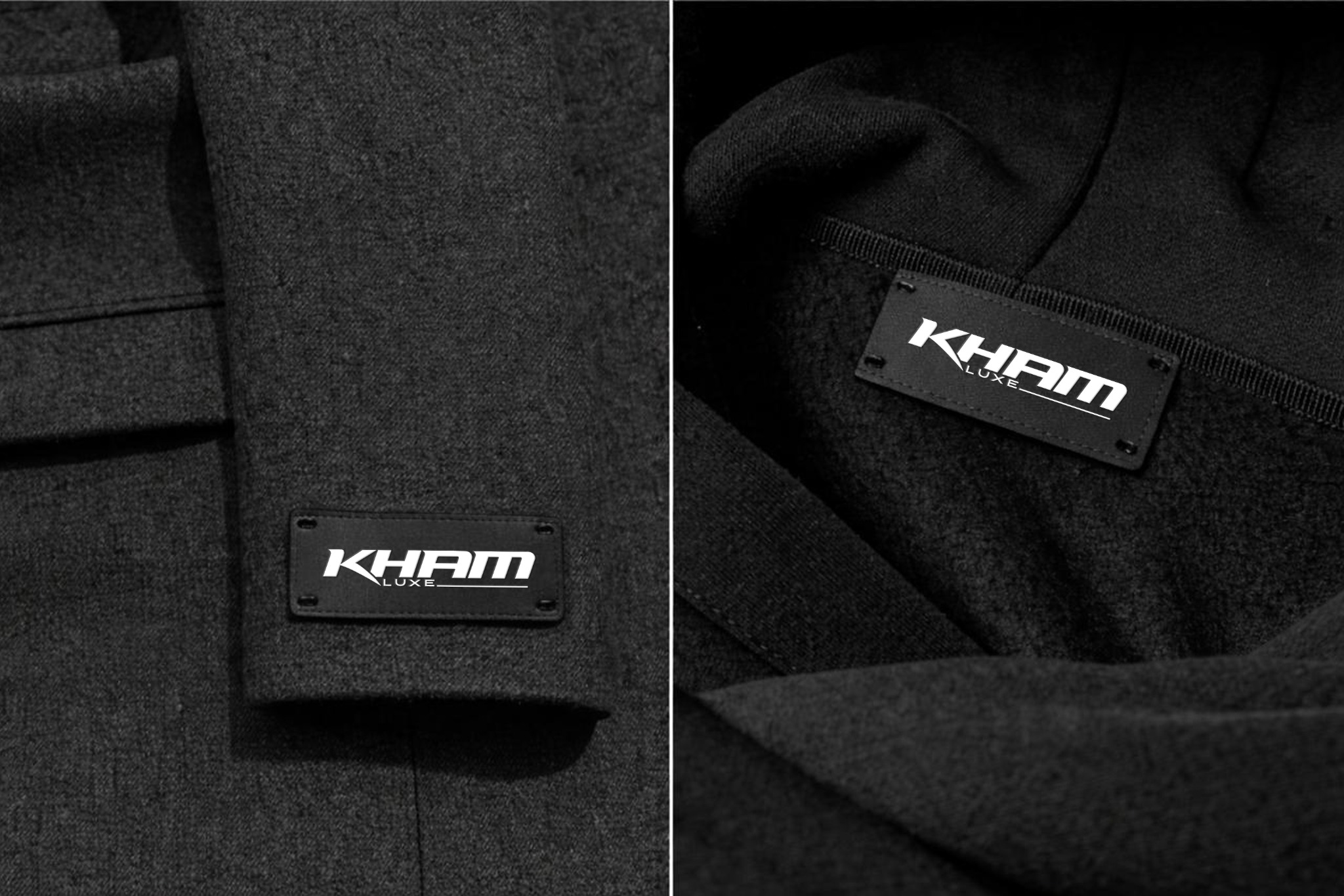 Бирка KHAM LUXE на одежде
