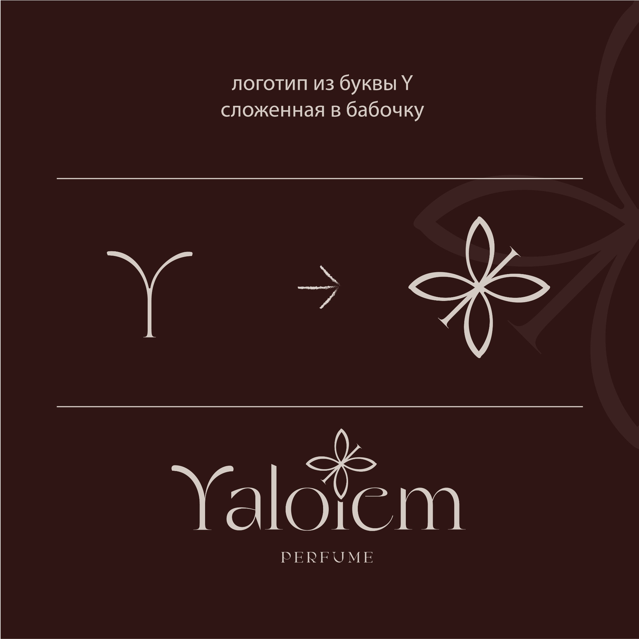 Концепция знака-бабочки бренда YALOLEM